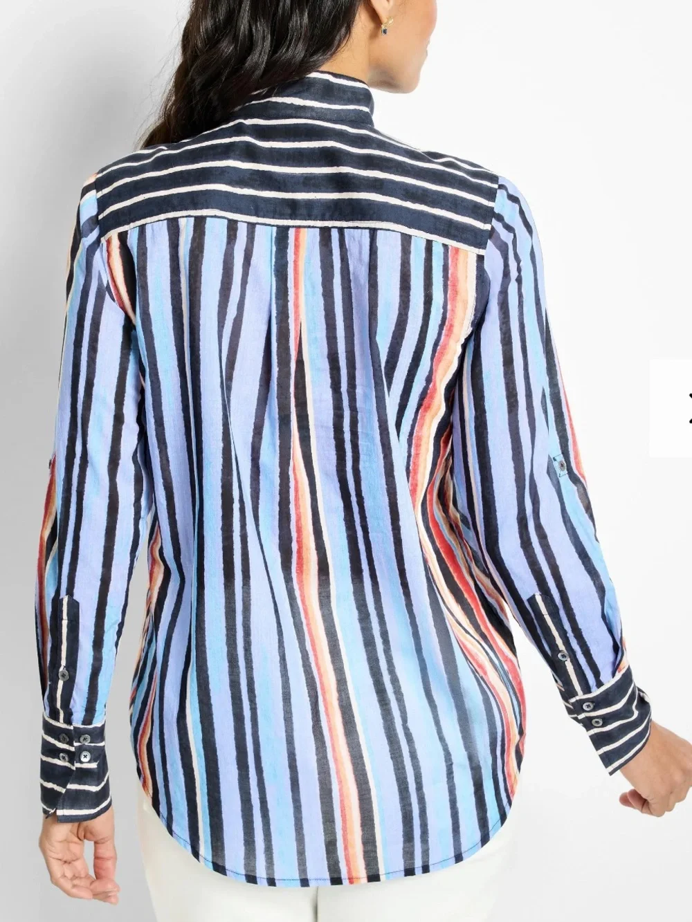 NIC + ZOE PAINTED PENINSULA COTTON SHIRT XL - Picture 4 of 5